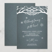 Rustic Winter Birch Elopement Invite Kaart (Voorkant / Achterkant)