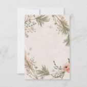 Rustic Winter Boho RSVP Card with Pine Branches Bedankkaart (Achterkant)