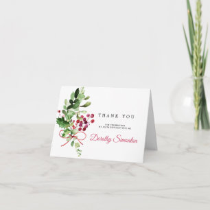 Rustic Winter Botanical 100th Birthday Foto Bedankkaart