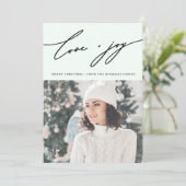 Rustic Winter Botanical met foto Holiday Green Kaart (Staand voorkant)