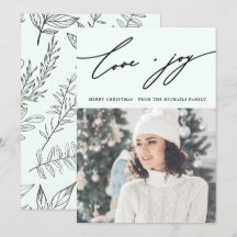 Rustic Winter Botanical met foto Holiday Green