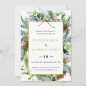 Rustic Winter Botanical Save The Date (Voorkant)