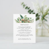 Rustic Winter Botanical Wedding Enclosure Card Informatiekaartje (Staand voorkant)