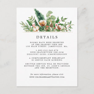 Rustic Winter Botanical Wedding Enclosure Card Informatiekaartje