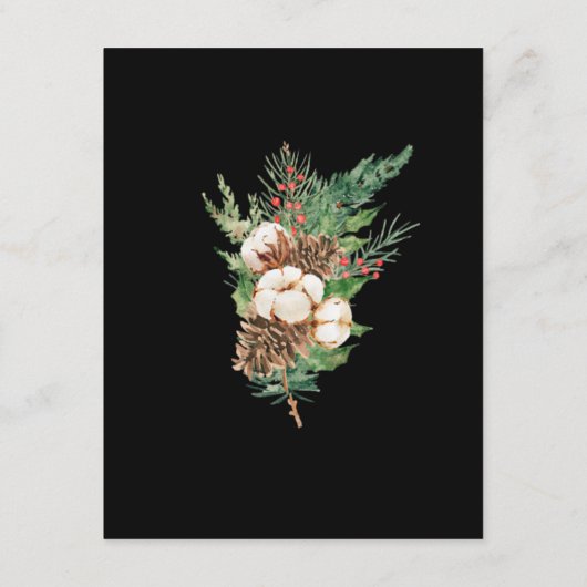 Rustic Winter Botanical Wedding Enclosure Card Informatiekaartje (Achterkant)