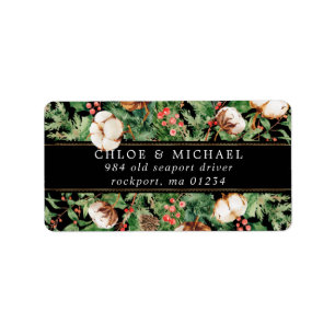 Rustic Winter Botanical Wedding Mailing Label