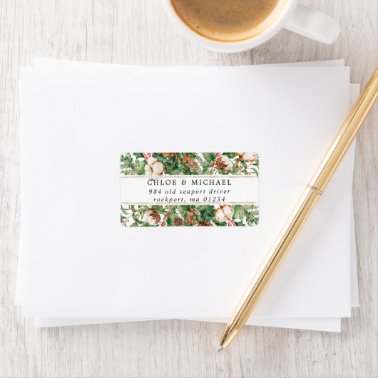 Rustic Winter Botanical Wedding Mailing Label (Insitu)