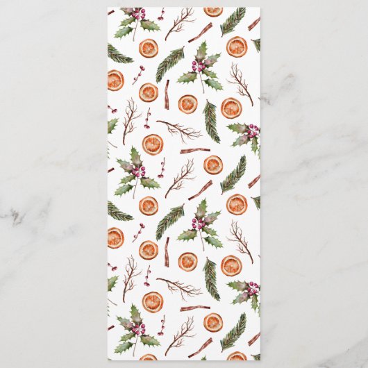 Rustic Winter Botanical Wedding Menu (Achterkant)