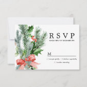 Rustic Winter Botanical Wedding RSVP (Voorkant)