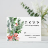 Rustic Winter Botanical Wedding RSVP (Staand voorkant)
