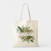 Rustic Winter Botanical Wedding Welcome Canvas tas (Achterkant)