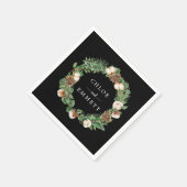 Rustic Winter Botanical Wreath Custom Wedding Napk Servet (Hoek)