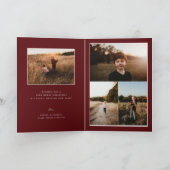 Rustic Winter Boughs Golden Joy 5 Foto Feestdagen Kaart (Binnen)