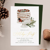 Rustic Winter Cake Holiday Folie Uitnodiging