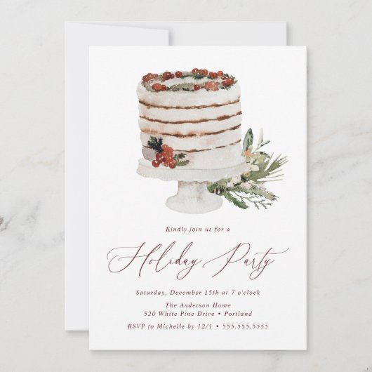 Rustic Winter Cake Holiday Kaart (Voorkant)