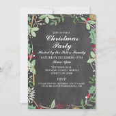 Rustic Winter Chalk Foliage Kerstfeest Uitnodiging (Voorkant)