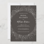 Rustic Winter Charcoal Bridal Tea Party Kaart (Voorkant)
