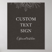 Rustic Winter Charcoal Cards and Gifts Custom Sign Poster (Voorkant)