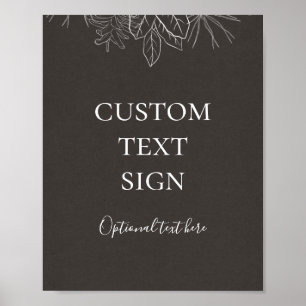 Rustic Winter Charcoal Cards and Gifts Custom Sign Poster