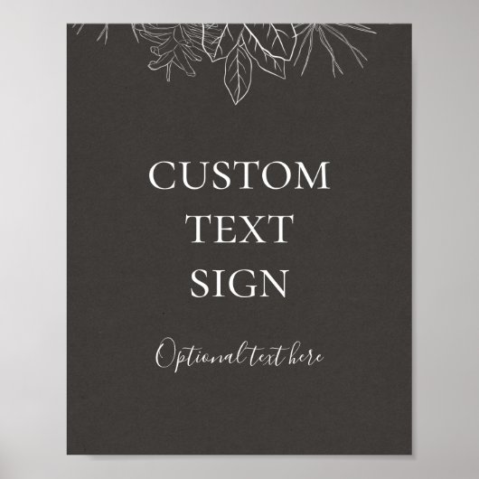 Rustic Winter Charcoal Cards and Gifts Custom Sign Poster (Voorkant)
