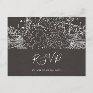 Rustic Winter Charcoal Song Request RSVP Briefkaar Briefkaart