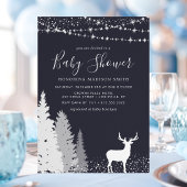 Rustic Winter Deer Woodland Baby shower Kaart