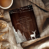 Rustic Winter Deer Woodland Thanksgiving Dinner Kaart