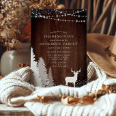 Rustic Winter Deer Woodland Thanksgiving Dinner Kaart