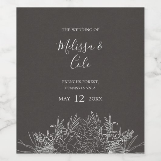 Rustic Winter | Etiket voor koolstof-weddenschappe (Enkel label)