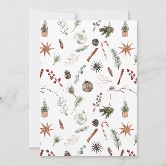 Rustic Winter Evergreen Berry Vrijgezellenfeest Kaart (Achterkant)