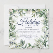 Rustic Winter Floral Kerstfeestdag Kaart (Voorkant)