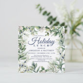 Rustic Winter Floral Kerstfeestdag Kaart (Staand voorkant)