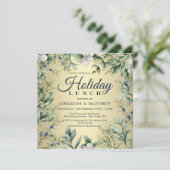 Rustic Winter Floral Kerstfeestdag Kaart (Staand voorkant)