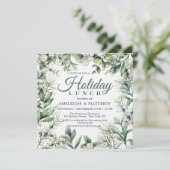 Rustic Winter Floral Kerstfeestdag Kaart (Staand voorkant)