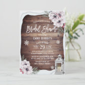 Rustic Winter Floral  Lantern Vrijgezellenfeest Kaart (Staand voorkant)
