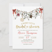 Rustic Winter Floral Merry Little Bridal Shower Kaart (Voorkant)
