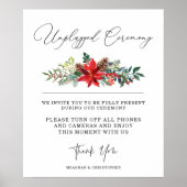 Rustic Winter Floral | Ontgrendeld ceremonieteken Poster (Voorkant)