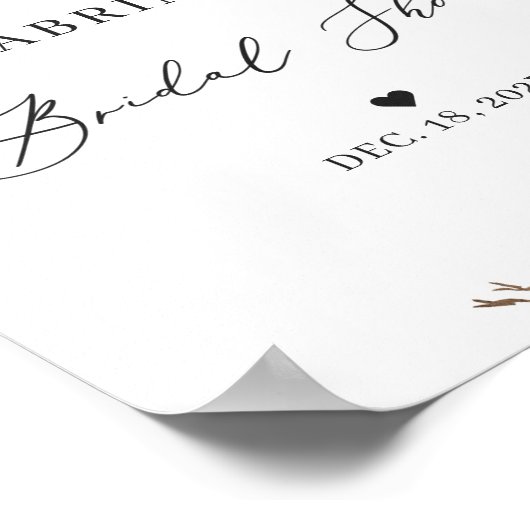 Rustic Winter Floral Vrijgezellenfeest Welkomsttek Poster (Hoek)