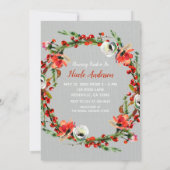 Rustic Winter Floral Wreath Modern Vrijgezellenfee Kaart (Achterkant)