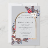 Rustic Winter Florals Arched Vrijgezellenfeest Kaart (Voorkant)