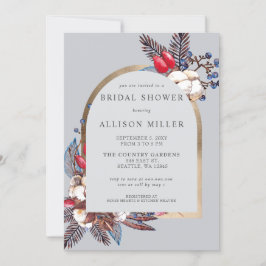 Rustic Winter Florals Arched Vrijgezellenfeest Kaart