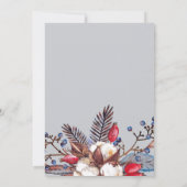Rustic Winter Florals Arching Engagement Party Kaart (Achterkant)