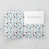 Rustic Winter Foliage Berries Merry en Bright Feestdagen Kaart (Binnen)