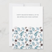 Rustic Winter Foliage Berries Merry en Bright Feestdagenkaart (Achterkant)