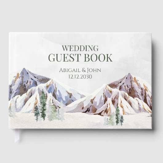 Rustic Winter Forest Mountain Wedding Gastenboek (Voorkant)