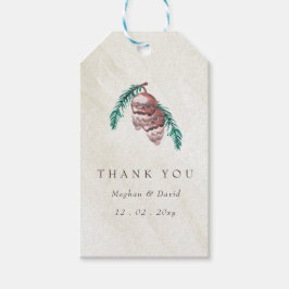 Rustic Winter Forest Pine Cone Wedding Cadeaulabel