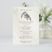 Rustic Winter Forest Pine Cone Wedding Informatiekaartje (Staand voorkant)