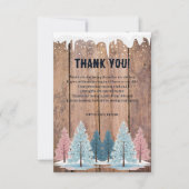 Rustic Winter Forest Pine Trees Baby shower Bedankkaart (Voorkant)