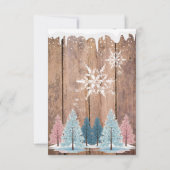 Rustic Winter Forest Pine Trees Baby shower Bedankkaart (Achterkant)