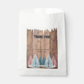 Rustic Winter Forest Pine Trees Baby shower Bedankzakje (Voorkant)